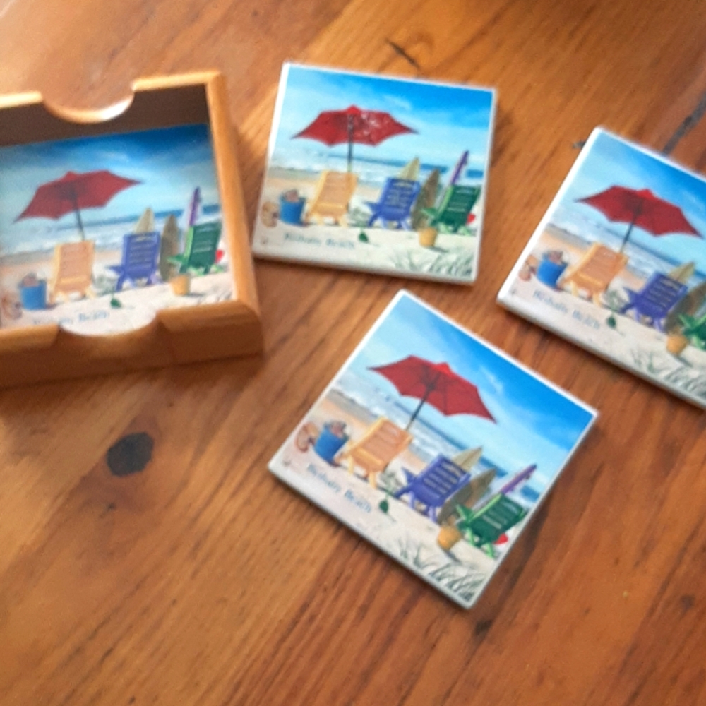 Set of 4 Seaside Coasters